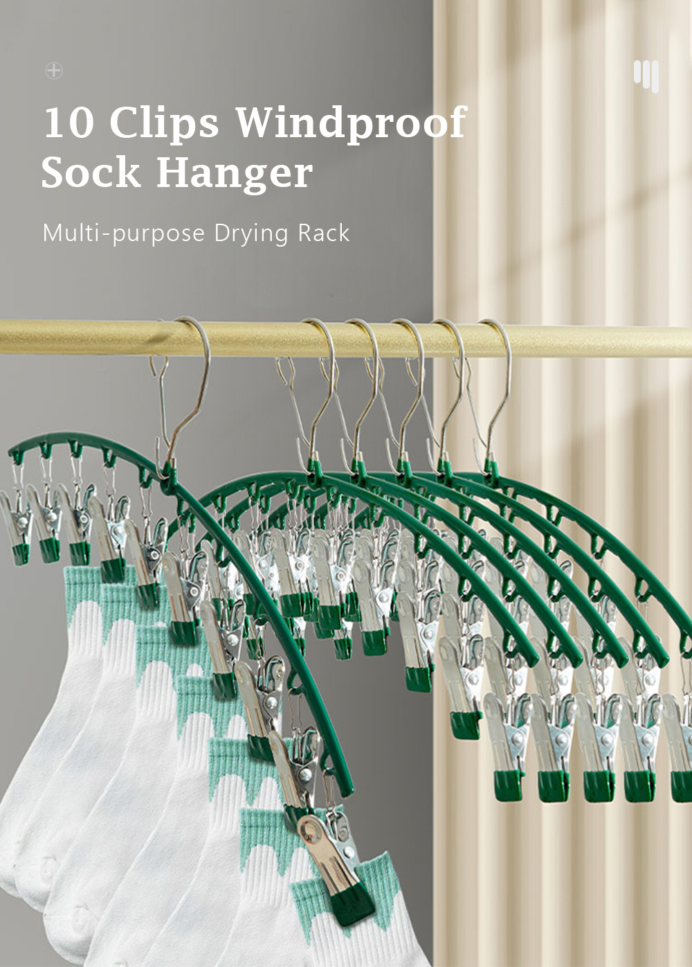 10 Clips Windproof Sock Hanger-1